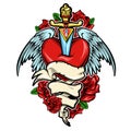 Broken Heart Tattoo Design Royalty Free Stock Photo