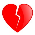 Broken heart vector icon