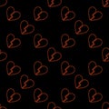 Broken Heart vector Sad or No Love linear seamless pattern Royalty Free Stock Photo