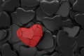 Broken heart wallpaper design. 3D rendering Royalty Free Stock Photo