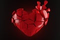 Broken heart wallpaper design. 3D rendering Royalty Free Stock Photo