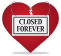 Broken Heart is Closed Forever Royalty Free Stock Photo