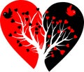 Broken heart with white tree Royalty Free Stock Photo