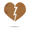 Broken heart wooden