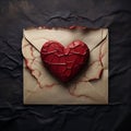 Broken Heart (3D Rendering) on envelope Royalty Free Stock Photo