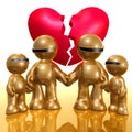 Broken hearted family 3d icon