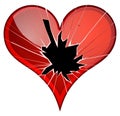 Broken hearts. Dislike, sadness, shattered, rupture, break up themes.