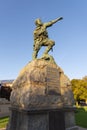 Broken Hill War Memorial is a bronze statue of a World War I Australian soldier in battle-worn uniform.