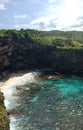 Broken hollow rock on the beautiful Nusapenida island.