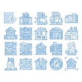 Broken House Building icon hand drawn illustration