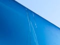 Broken huge glass sheets in blue color