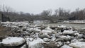 Broken ice on the shore Royalty Free Stock Photo