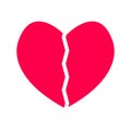 Broken icon on white background. flat style. broken heart icon for your web site design, logo, app, UI. broken heart symbol. love Royalty Free Stock Photo