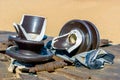 Broken Insulators for High Voltage Royalty Free Stock Photo