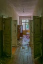 Broken interior of kindergarten in Chernobyl exclusion zone in the Ukraine