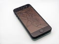 Broken iPhone with cracked screen Royalty Free Stock Photo