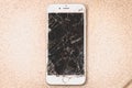 Broken iPhone 6S developed by the company Apple Inc Royalty Free Stock Photo