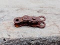 A broken iron chain damage and rust Royalty Free Stock Photo