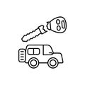 Broken key, car repair icon. Simple line, outline vector elements of garage icons for ui and ux, website or mobile application