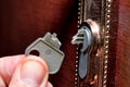 The broken key in the lock Royalty Free Stock Photo