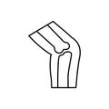 Broken knee joint bone icon. Simple line outline vector orthopedics icons for ui and ux website or mobile application Royalty Free Stock Photo