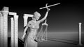 Broken lady of justice 3d rendering