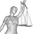 Broken lady of justice 3d rendering