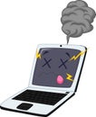 Broken laptop cartoon Royalty Free Stock Photo