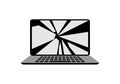 Broken laptop icon, isolated drawing of a computer Royalty Free Stock Photo