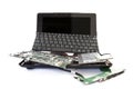 Broken laptop to pieces Royalty Free Stock Photo