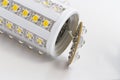 Broken LED bulb with E27 Royalty Free Stock Photo