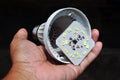 Broken LED bulb panel won`t light up Royalty Free Stock Photo