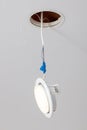 Broken LED lamp on a suspended ceiling Royalty Free Stock Photo