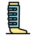Broken leg icon color outline vector Royalty Free Stock Photo