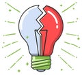 Broken light bulb illustration with a creative concept of a brilliant idea Royalty Free Stock Photo