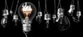 Broken Light Bulbs with Idea Concept Royalty Free Stock Photo