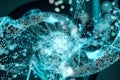 Broken lines and scattered particles,abstract conception,3d rendering