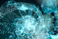 Broken lines and scattered particles,abstract conception,3d rendering