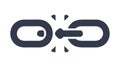 Broken link chain, disconnection, error, unlink, vector design Generative AI Royalty Free Stock Photo