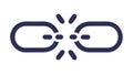 Broken link chain icon, disconnection, error, network issue, vector design Generative AI Royalty Free Stock Photo
