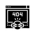 broken link 404 error glyph icon vector illustration