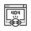 broken link 404 error line icon vector illustration Royalty Free Stock Photo