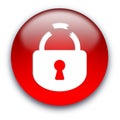 Broken lock button Royalty Free Stock Photo