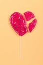 Broken lollipop candy heart love shape