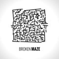 Broken maze illustration vector template