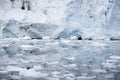 Broken melting pieces of ice at Antarctic peninsula, stunning icy scenery landscape in Antarctica