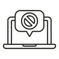 Broken message laptop icon outline vector. Update brand
