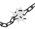 Broken metal chain. Isolated on a white background Royalty Free Stock Photo