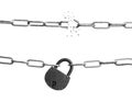 Broken metal chain on background. Freedom concept Royalty Free Stock Photo