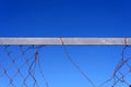 Broken Metal Wire Fence and Blue Sky Background Royalty Free Stock Photo